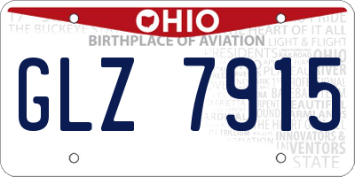 OH license plate GLZ7915