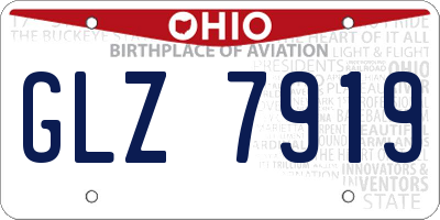 OH license plate GLZ7919