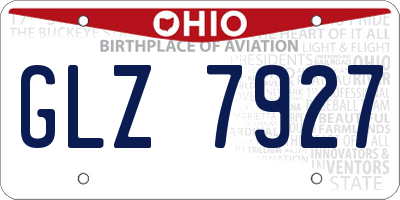 OH license plate GLZ7927