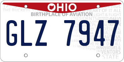 OH license plate GLZ7947