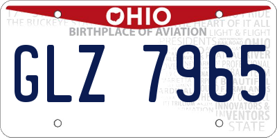 OH license plate GLZ7965