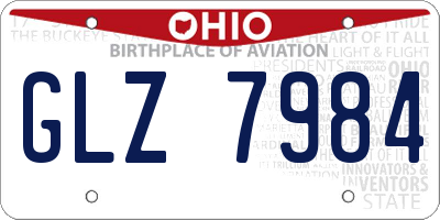 OH license plate GLZ7984