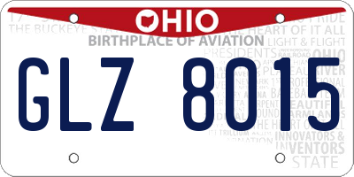 OH license plate GLZ8015