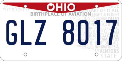 OH license plate GLZ8017