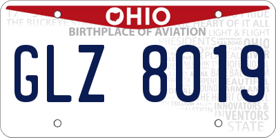 OH license plate GLZ8019