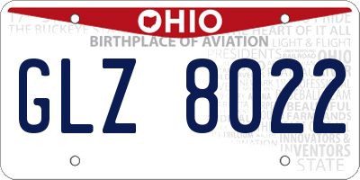 OH license plate GLZ8022