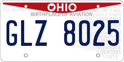 OH license plate GLZ8025