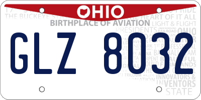 OH license plate GLZ8032