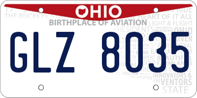 OH license plate GLZ8035