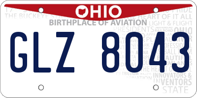 OH license plate GLZ8043