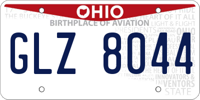 OH license plate GLZ8044