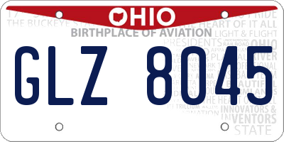 OH license plate GLZ8045