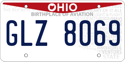 OH license plate GLZ8069