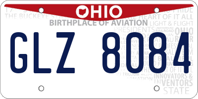 OH license plate GLZ8084