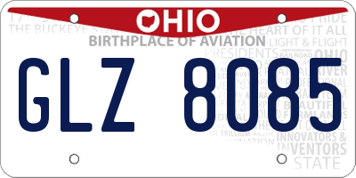 OH license plate GLZ8085