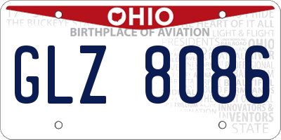 OH license plate GLZ8086