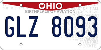 OH license plate GLZ8093