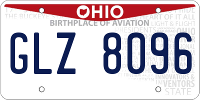 OH license plate GLZ8096