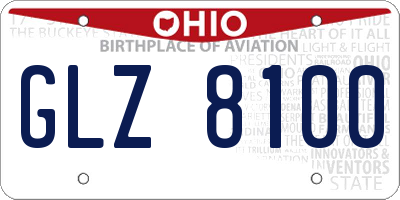 OH license plate GLZ8100