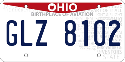 OH license plate GLZ8102