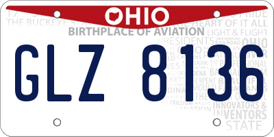 OH license plate GLZ8136