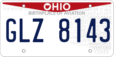 OH license plate GLZ8143