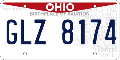 OH license plate GLZ8174