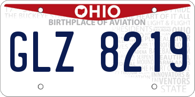 OH license plate GLZ8219