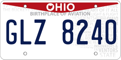 OH license plate GLZ8240