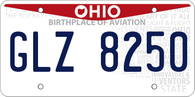 OH license plate GLZ8250
