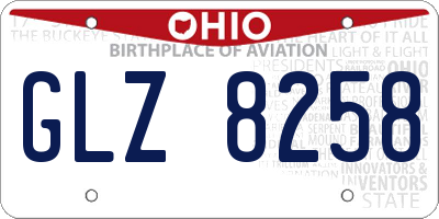 OH license plate GLZ8258