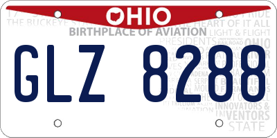 OH license plate GLZ8288