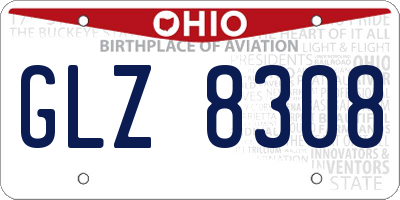OH license plate GLZ8308