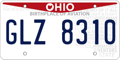 OH license plate GLZ8310