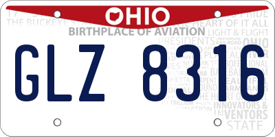 OH license plate GLZ8316