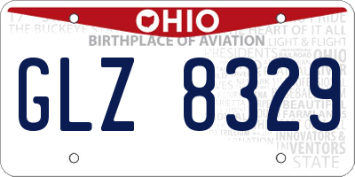 OH license plate GLZ8329