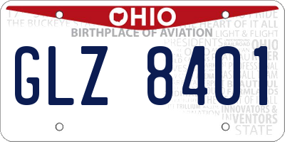 OH license plate GLZ8401