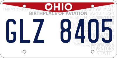 OH license plate GLZ8405