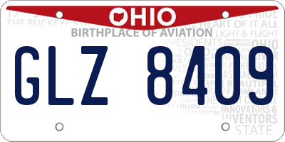 OH license plate GLZ8409