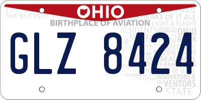 OH license plate GLZ8424