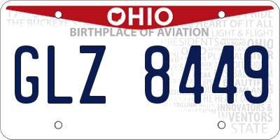 OH license plate GLZ8449