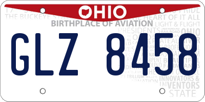 OH license plate GLZ8458