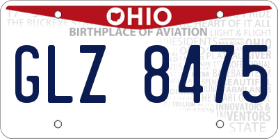 OH license plate GLZ8475