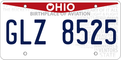OH license plate GLZ8525