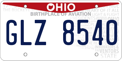 OH license plate GLZ8540