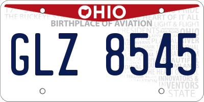 OH license plate GLZ8545