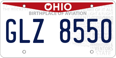 OH license plate GLZ8550