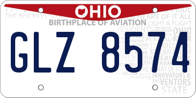 OH license plate GLZ8574