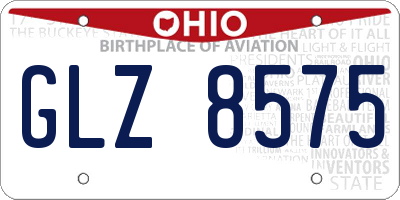 OH license plate GLZ8575