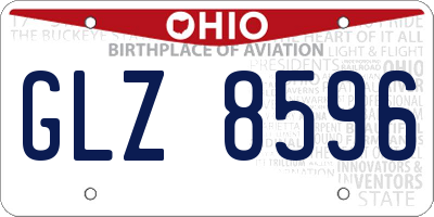 OH license plate GLZ8596